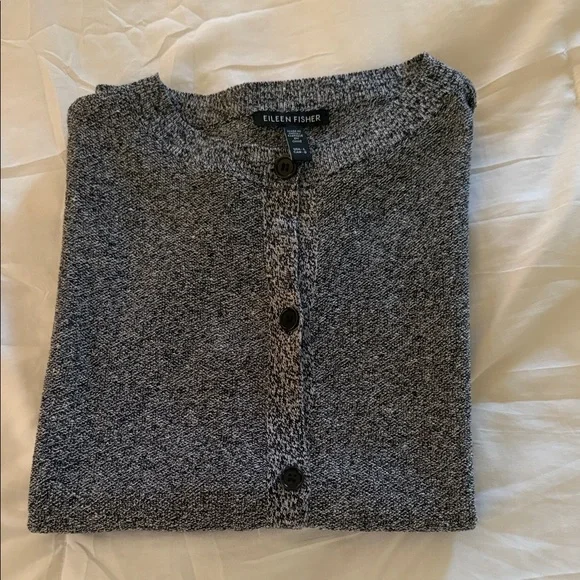 Eileen Fisher Button-Front Knit Vest in Heather Gray - Picture 3 of 3